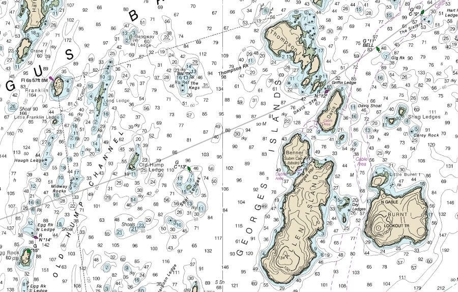 Burnt Island Chart, Maine