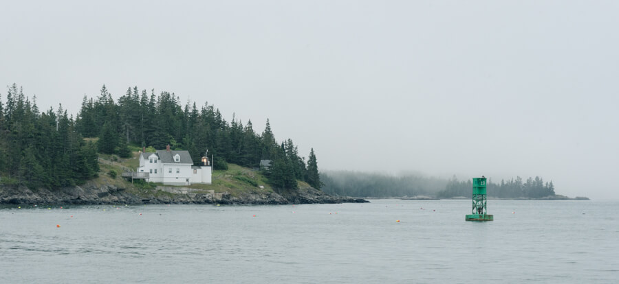 Vinalhaven Brown's Head Light, fog, Maine